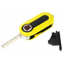 Obal kľúča, holokľúč pre Fiat Brava, trojtlačítkový, žltý