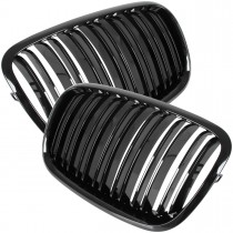 Predná maska chladiča čierna lesklá, 1 pár, BMW X6 E71 07-14