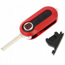 Obal kľúča, holokľúč pre Fiat 500, trojtlačítkový, červený