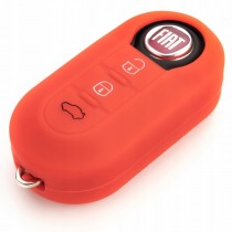 Silikonový obal, púzdro kľúča, červený pre Fiat 500