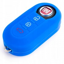 Silikonový obal, púzdro kľúča, modrý pre Fiat 500