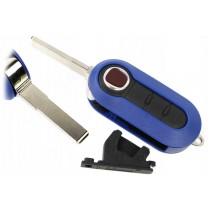 Obal kľúča, holokľúč pre Fiat Doblo, trojtlačítkový, modrý