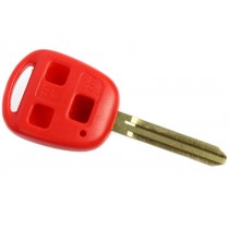 Obal kľúča, holokľúč, autokľúč pre Toyota Avensis, trojtlačítkový červený