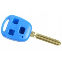 Obal kľúča, holokľúč, autokľúč pre Toyota Aygo, trojtlačítkový modrý
