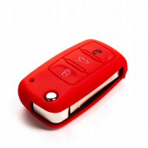 Silikonový obal, púzdro kľúča, červený Škoda Fabia II