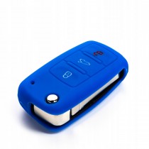 Silikonový obal, púzdro kľúča, modrý Škoda Octavia II