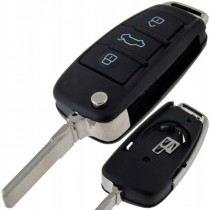 Obal kľúča, holokľúč pre Audi A3, 3-tlačítkový, čierny