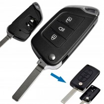 Obal kľúča, holokľúč Citroen C5, trojtlačítkový