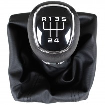 Radiaca páka s manžetou Škoda Octavia III, 5 stupňová, hlavica ABS plast, manžeta ekokoža od 2012
