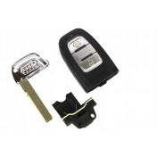 Obal kľúča, holokľúč, trojtlačítkový  pre Audi A5 8T3, chrom a