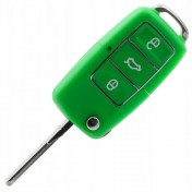 Obal kľúča, holokľúč pre VW Golf V, trojtlačítkový, zelený