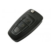 Obal kľúča, holokľúč pre Ford Focus III, trojtlačítkový, čierny a