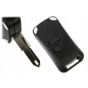 Obal kľúča, holokľúč pre Peugeot 206, dvojtlačítkový, čierny a