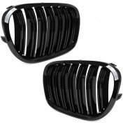 Predná maska chladiča čierna lesklá, 1 pár, BMW rad 7 F01, F02 08-11