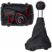 Radiaca páka s manžetou a rámčekom Audi A3 I 8L, S-Line, 5 stupňová, 12 mm, čierna + chróm  a