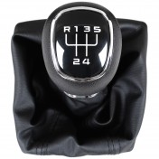 Radiaca páka s manžetou Škoda Octavia III, 5 stupňová, hlavica ABS plast, manžeta ekokoža od 2012